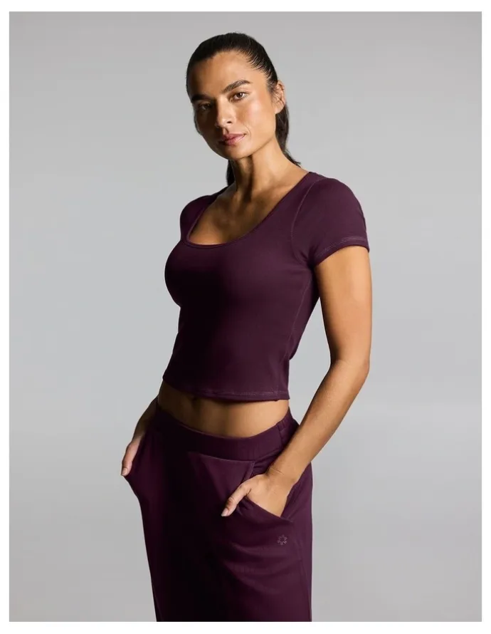 Rockwear Rib Support Tee Cherry Cola
