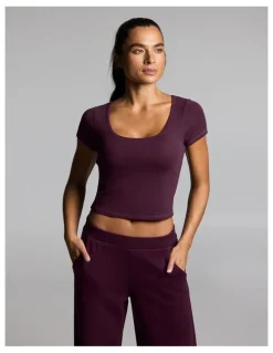 Rockwear Rib Support Tee Cherry Cola