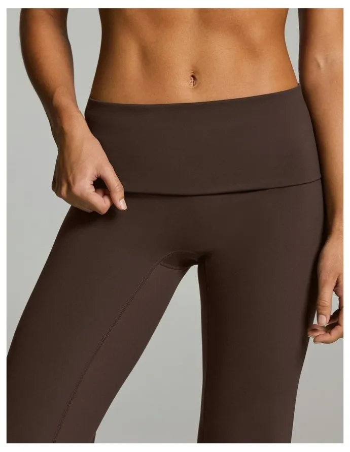 Rockwear Roll Down Flared Tights Carob