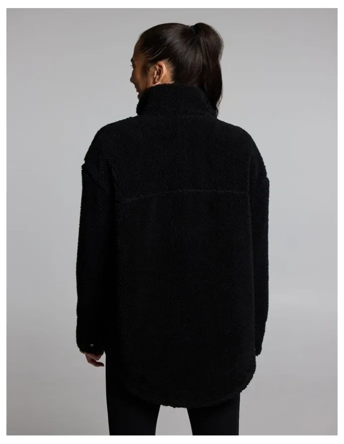 Rockwear Sherpa Oversized Zip Jacket Black