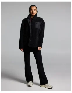 Rockwear Sherpa Oversized Zip Jacket Black