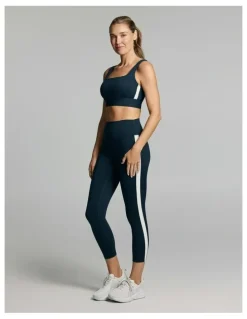 Rockwear Side Stripe Ankle Grazer Tights Teal