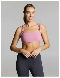Rockwear Strappy Bandeau Sports Bra Dusty Pink