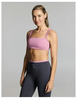 Rockwear Strappy Bandeau Sports Bra Dusty Pink
