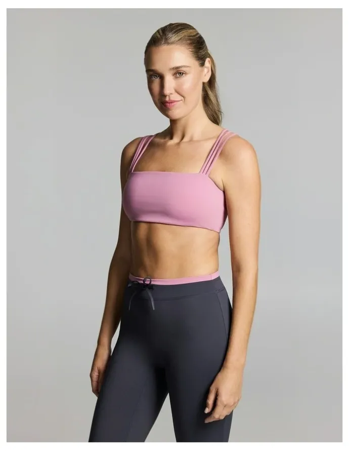 Rockwear Strappy Bandeau Sports Bra Dusty Pink
