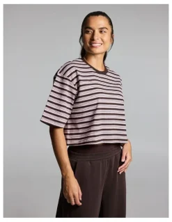 Rockwear Stripe Boxy Hip Length Tee Multi