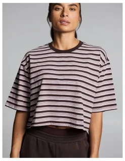 Rockwear Stripe Boxy Hip Length Tee Multi
