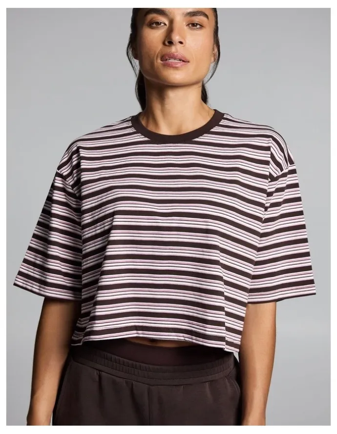 Rockwear Stripe Boxy Hip Length Tee Multi