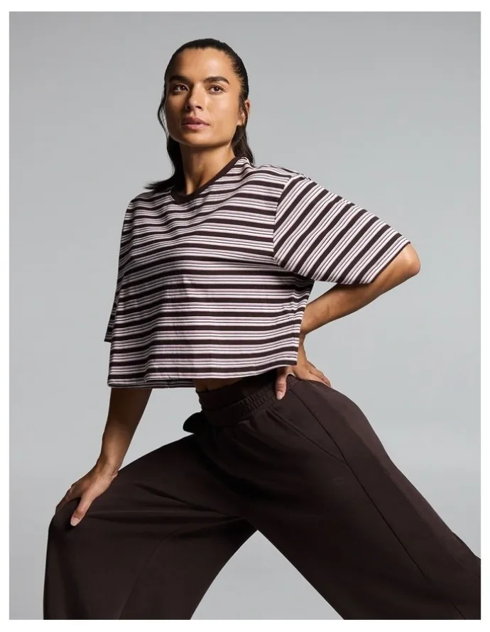 Rockwear Stripe Boxy Hip Length Tee Multi
