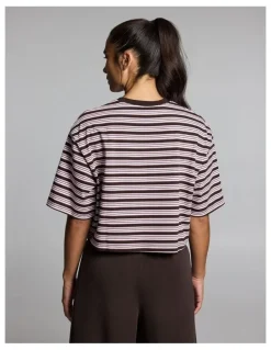 Rockwear Stripe Boxy Hip Length Tee Multi