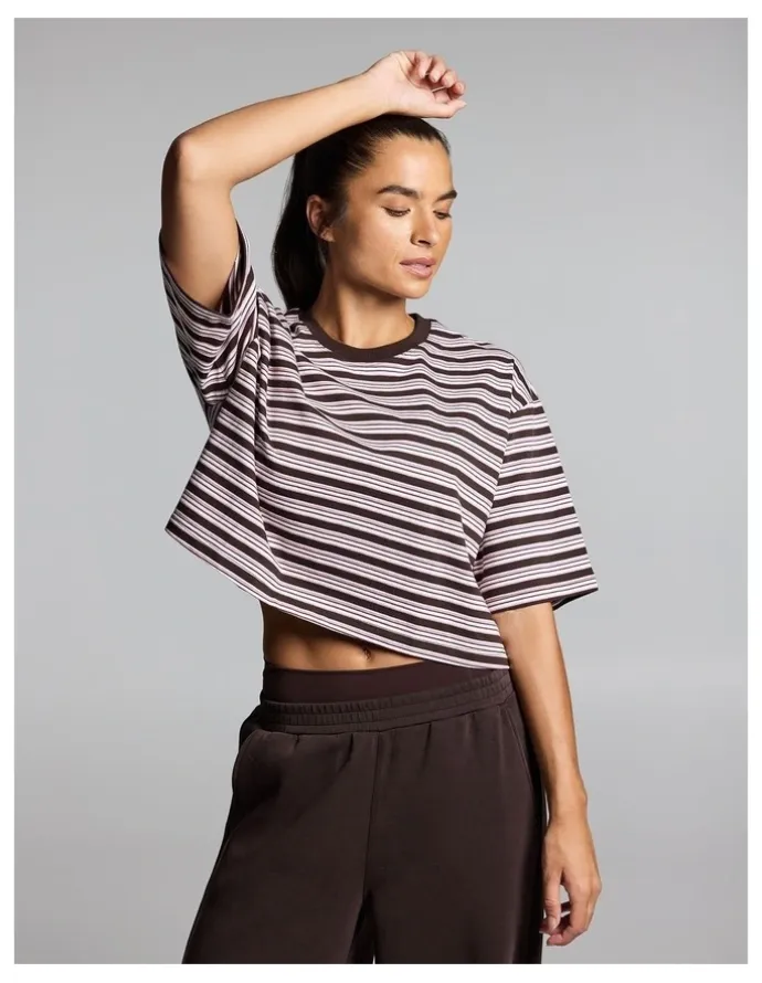 Rockwear Stripe Boxy Hip Length Tee Multi
