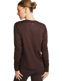 Rockwear Thermal Long Sleeve Crew Top in Chocolate