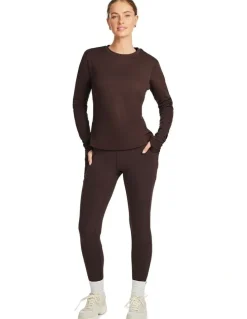 Rockwear Thermal Long Sleeve Crew Top in Chocolate