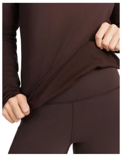 Rockwear Thermal Long Sleeve Crew Top in Chocolate