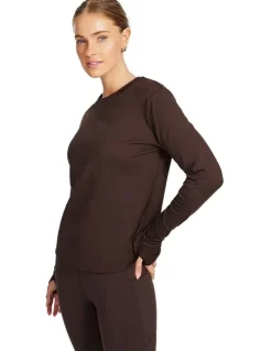 Rockwear Thermal Long Sleeve Crew Top in Chocolate