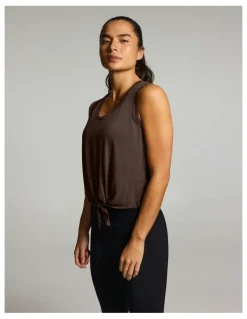 Rockwear Tie Front Tank Carob