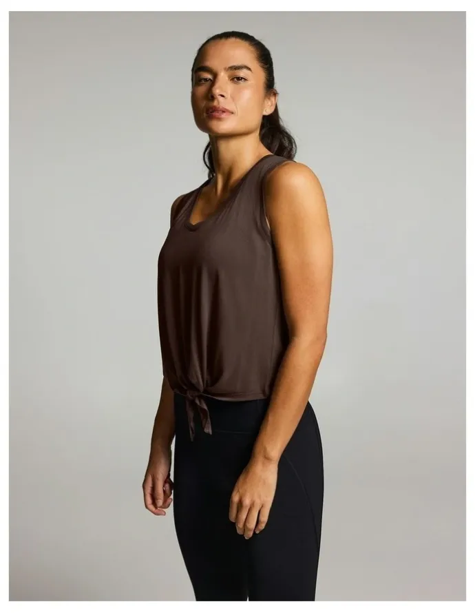 Rockwear Tie Front Tank Carob