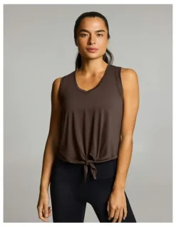 Rockwear Tie Front Tank Carob