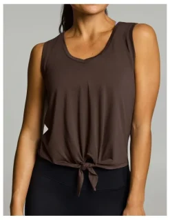 Rockwear Tie Front Tank Carob
