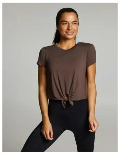 Rockwear Tie Front Tee Carob