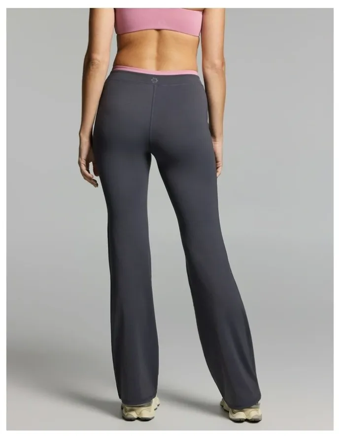 Rockwear Tipped Tie Front Slim Flared Tights Zinc