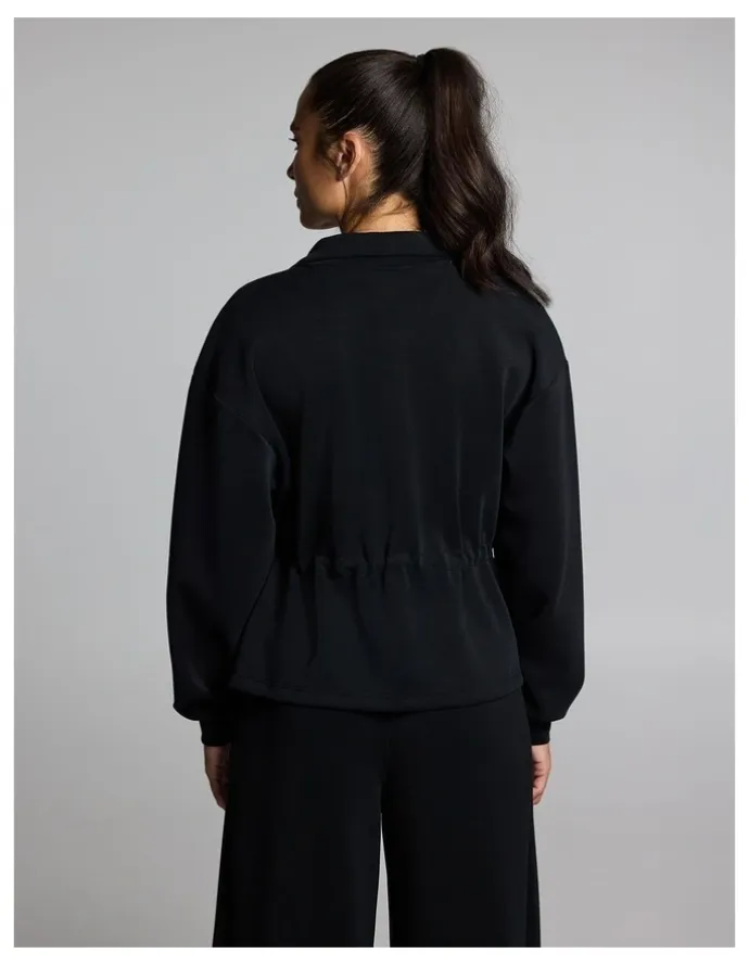 Rockwear Travel Cinch Waist Zip Through Jacket Black