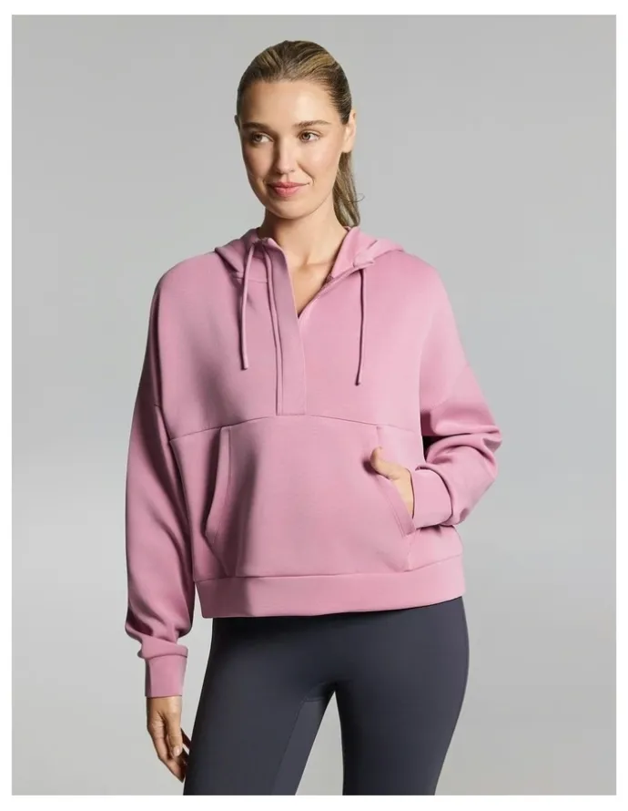 Rockwear Travel Half Zip Hoodie Dusty Pink
