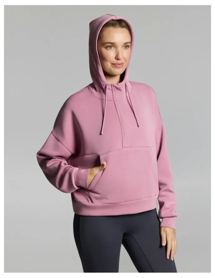 Rockwear Travel Half Zip Hoodie Dusty Pink