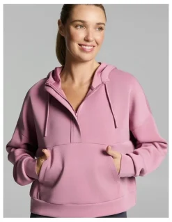 Rockwear Travel Half Zip Hoodie Dusty Pink