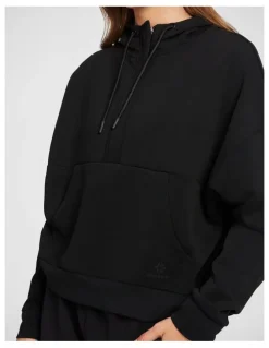 Rockwear Travel Hip Hood Half Zip in Black