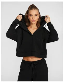 Rockwear Travel Hip Hood Half Zip in Black