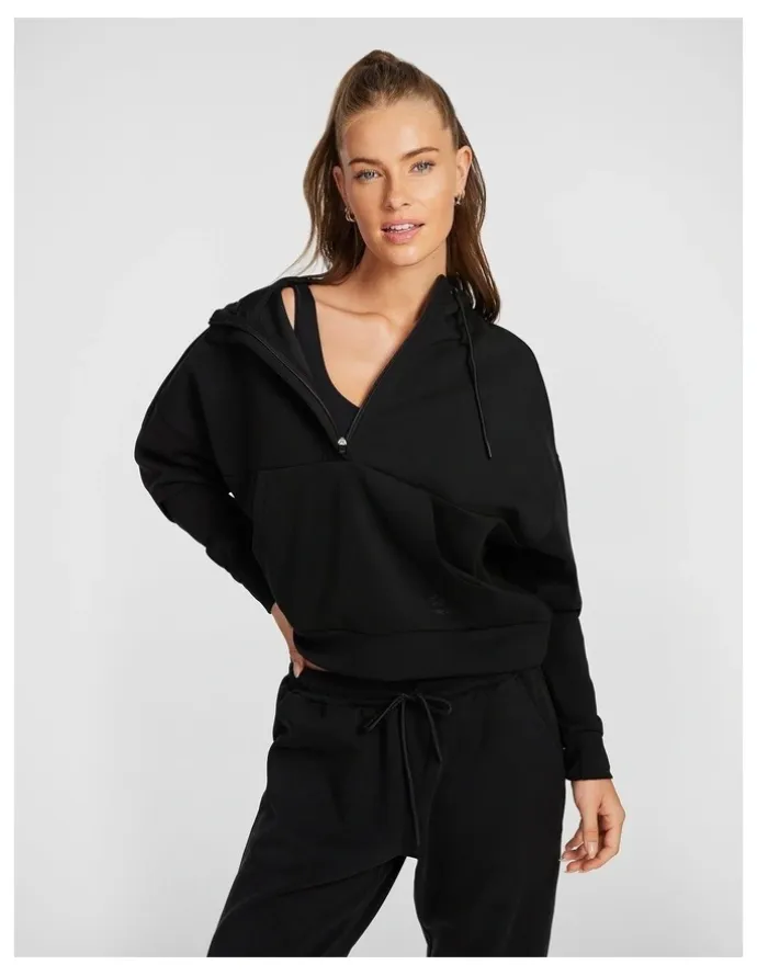 Rockwear Travel Hip Hood Half Zip in Black