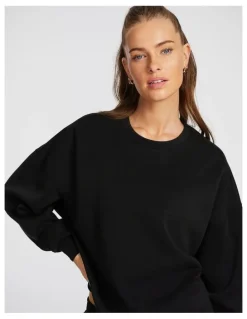 Rockwear Travel Hip Length Crew Sweater in Black