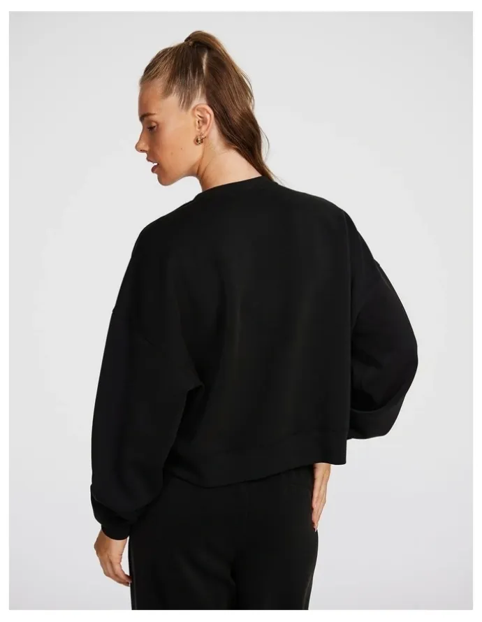 Rockwear Travel Hip Length Crew Sweater in Black