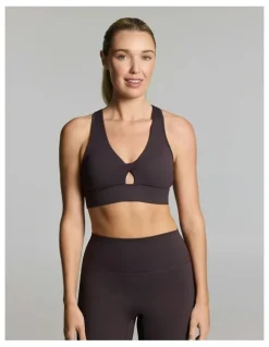 Rockwear Twist Front Medium Impact Sports Bra Nutmeg