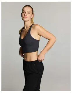 Rockwear V Neck Low Impact Longline Sports Bra Dark Grey