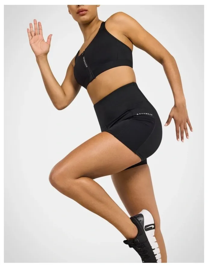 Rockwear Velocity Mid Thigh Bike Shorts in Black