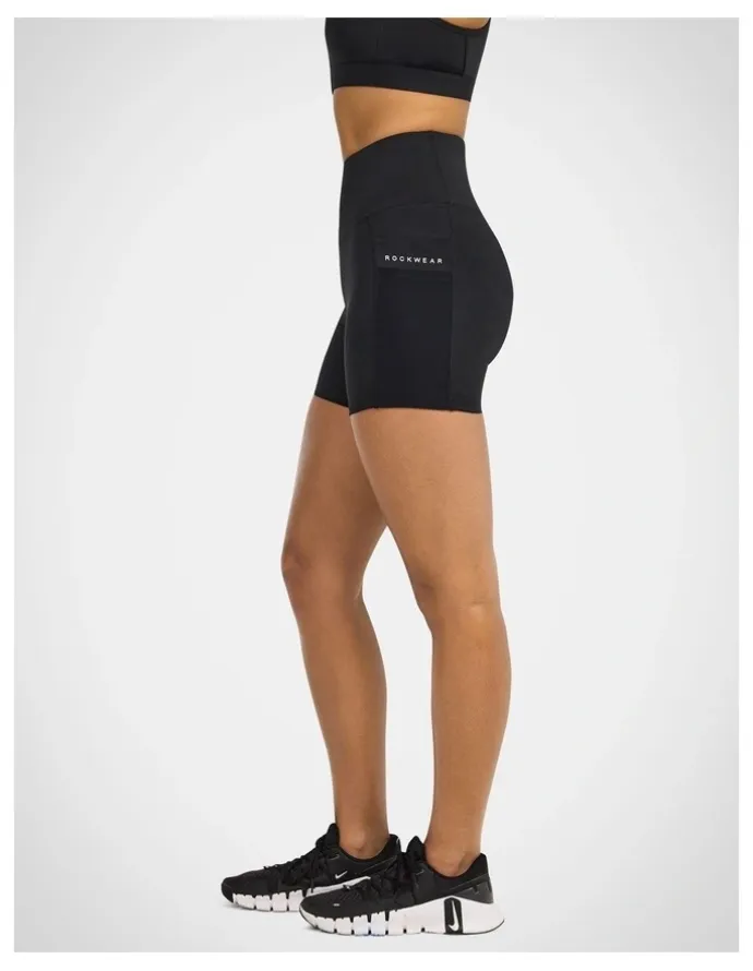 Rockwear Velocity Mid Thigh Bike Shorts in Black