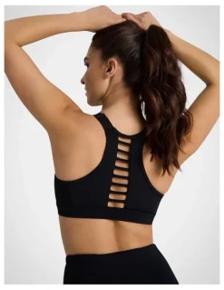 Rockwear Velocity Zip Medium Impact Sports Bra in Black