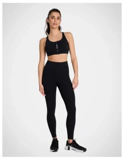 Rockwear Velocity Zip Medium Impact Sports Bra in Black