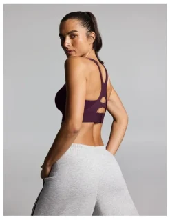 Rockwear Layered High Impact Sports Bra Cherry Cola