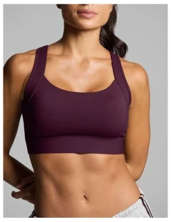 Rockwear Layered High Impact Sports Bra Cherry Cola