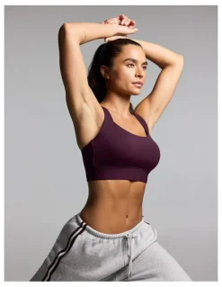 Rockwear Layered High Impact Sports Bra Cherry Cola
