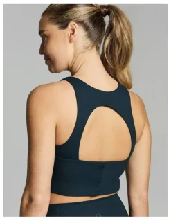Rockwear Luxesoft Rib Low Impact Longline Sports Bra Teal