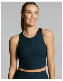 Rockwear Luxesoft Rib Low Impact Longline Sports Bra Teal