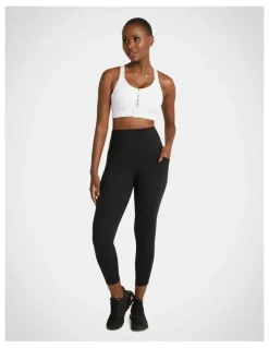 Rockwear Velocity Zip Adjustable Medium Impact Sports Bra in White