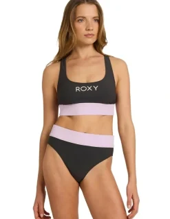Roxy Active Colourblock High Waist Bikini Bottom in Multi