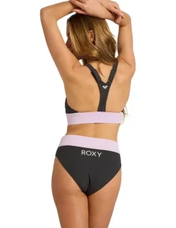 Roxy Active Colourblock High Waist Bikini Bottom in Multi
