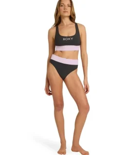 Roxy Active Colourblock High Waist Bikini Bottom in Multi