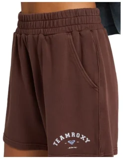 Roxy All Day Elastic Waist Shorts in Brown